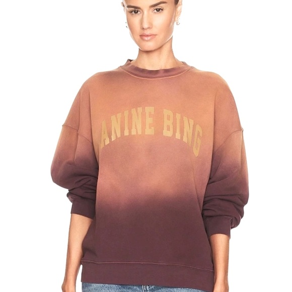 Anine Bing Tops - 🎉HOST PICK🎉 ANINE BING Harvey Sweatshirt Washed Faded Burgundy size xs logo